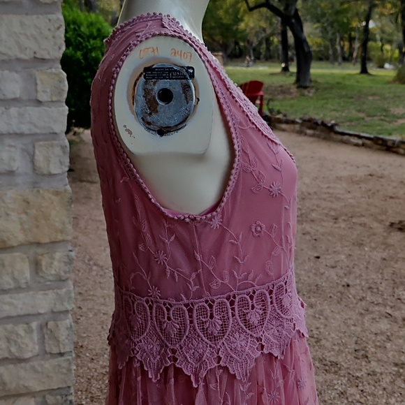 Sundance Juliet Rose Pink Lace Boho Romantic Sleeveless Embroidered Dress Size 6 - Picture 5 of 11